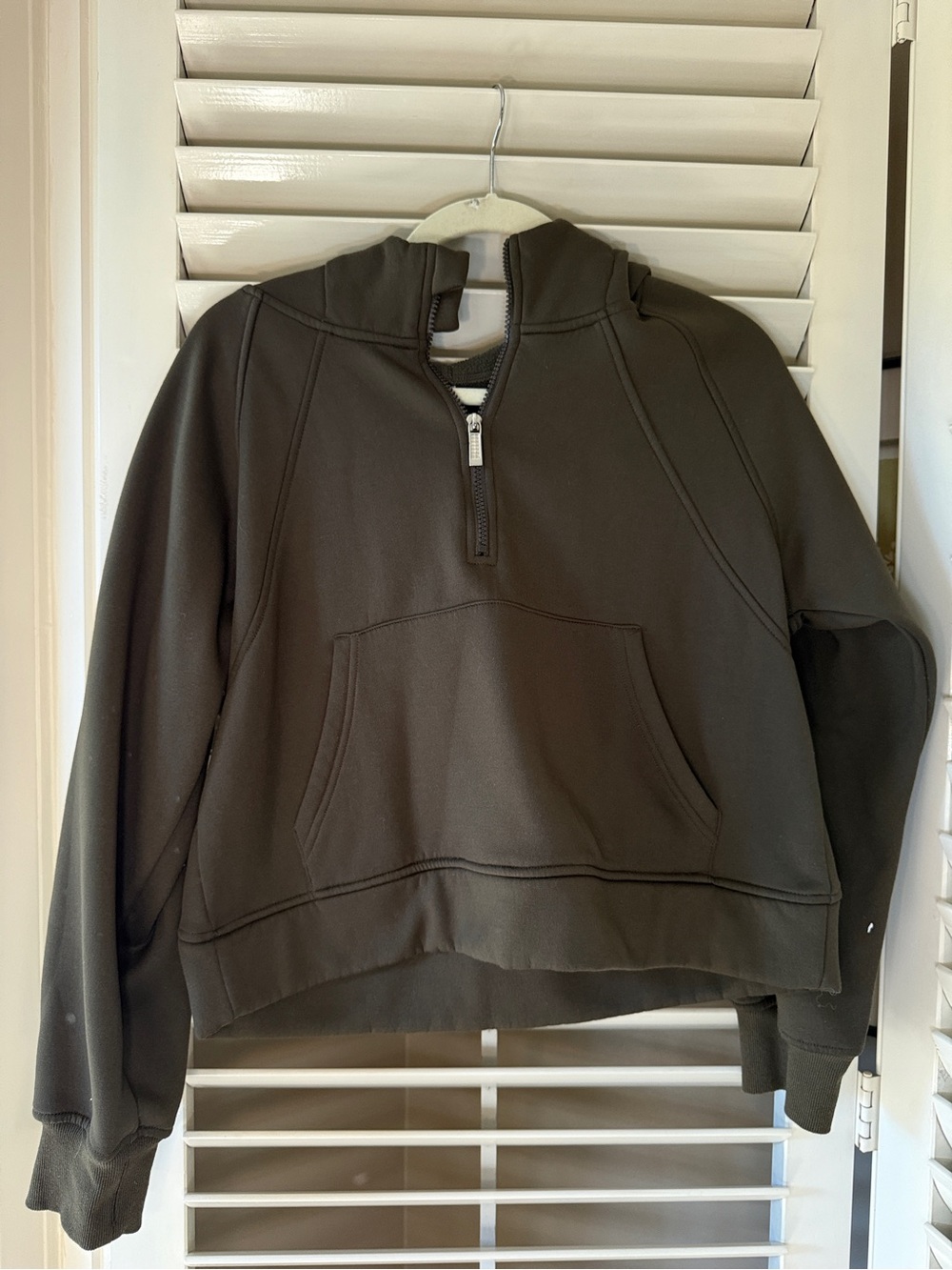 Half-Zip Pullover Hoodie - Dark Green